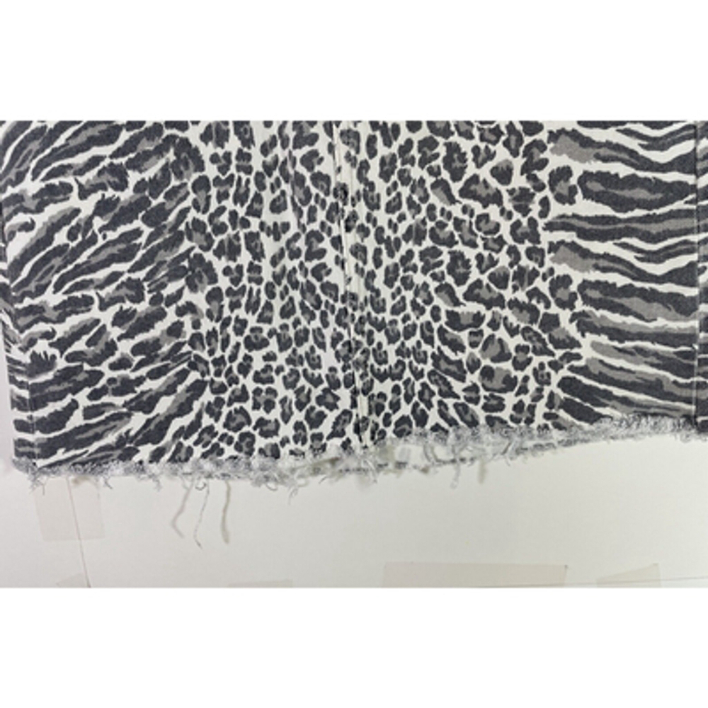 Current/Elliott Leopard Print Denim Mini Skirt Sz 26 - Picture 6 of 10